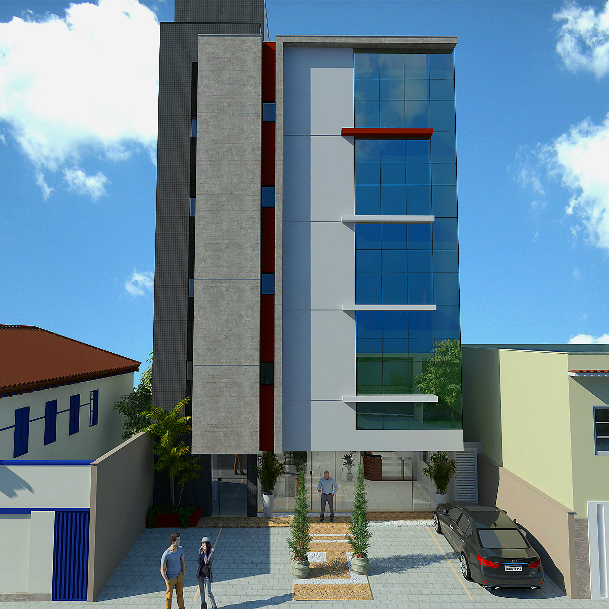 Centro Comercial A.S., projeto arquitetônico desenvolvido pelo escritório Natanael Ribeiro Arquiteto em Alfenas, MG.