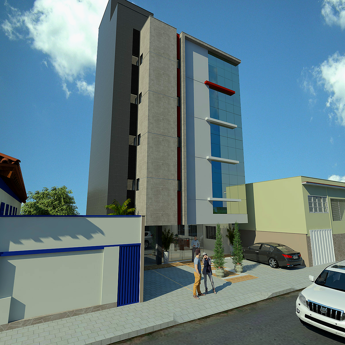 Centro Comercial A.S., projeto arquitetônico desenvolvido pelo escritório Natanael Ribeiro Arquiteto em Alfenas, MG.