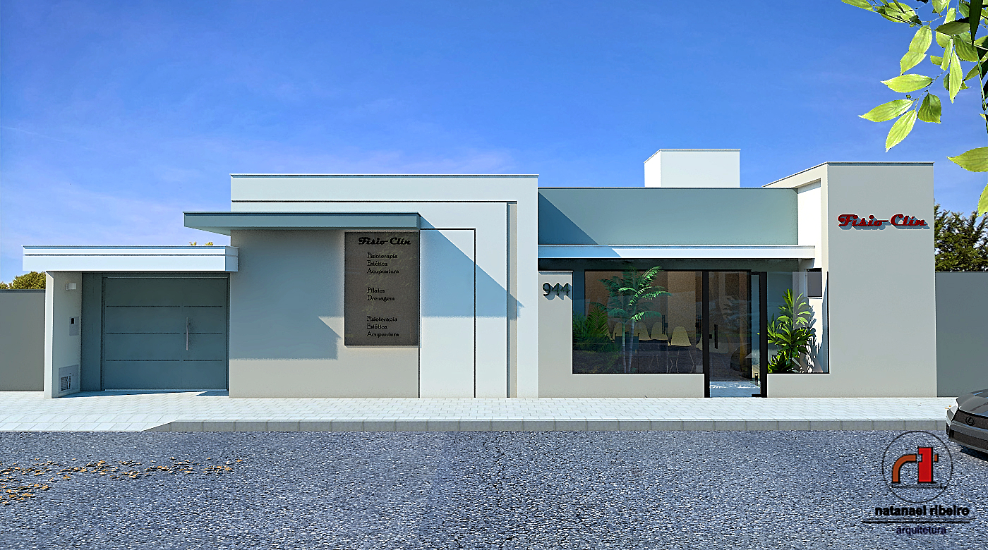 Clínica Fisioclin, projeto arquitetônico desenvolvido pelo escritório Natanael Ribeiro Arquiteto em Alfenas, MG.