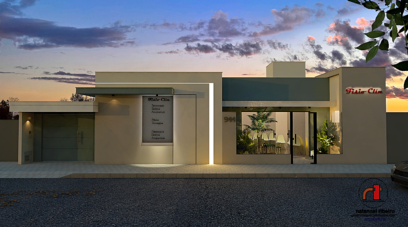 Clínica Fisioclin, projeto arquitetônico desenvolvido pelo escritório Natanael Ribeiro Arquiteto em Alfenas, MG.