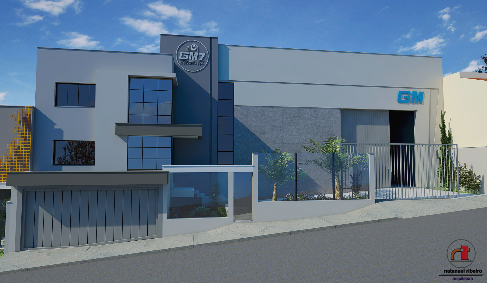 GM7 Construtora, projeto comercial desenvolvido pelo escritório Natanael Ribeiro Arquiteto em Alfenas, MG.