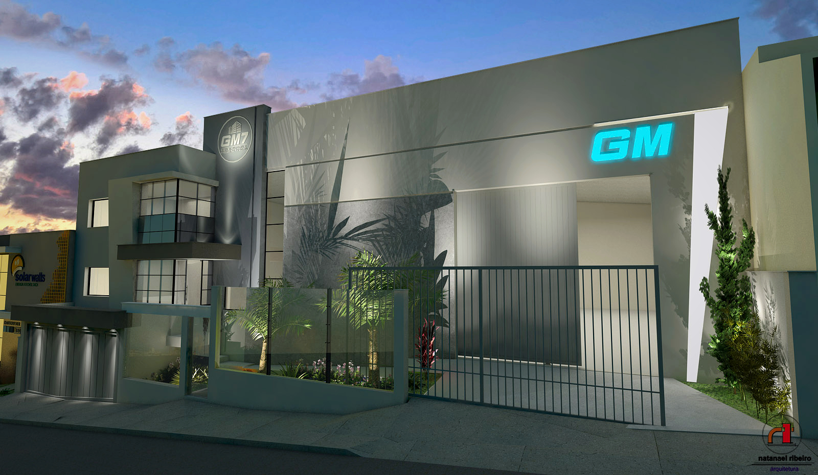 GM7 Construtora, projeto comercial desenvolvido pelo escritório Natanael Ribeiro Arquiteto em Alfenas, MG.