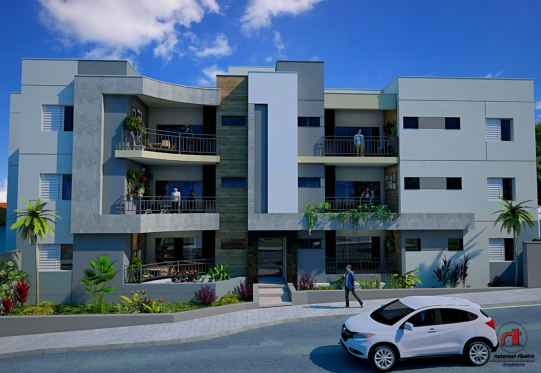 Projetos de edifícios desenvolvidos pelo escritório Natanael Ribeiro Arquitetura em Alfenas e região, com foco técnico e funcional.