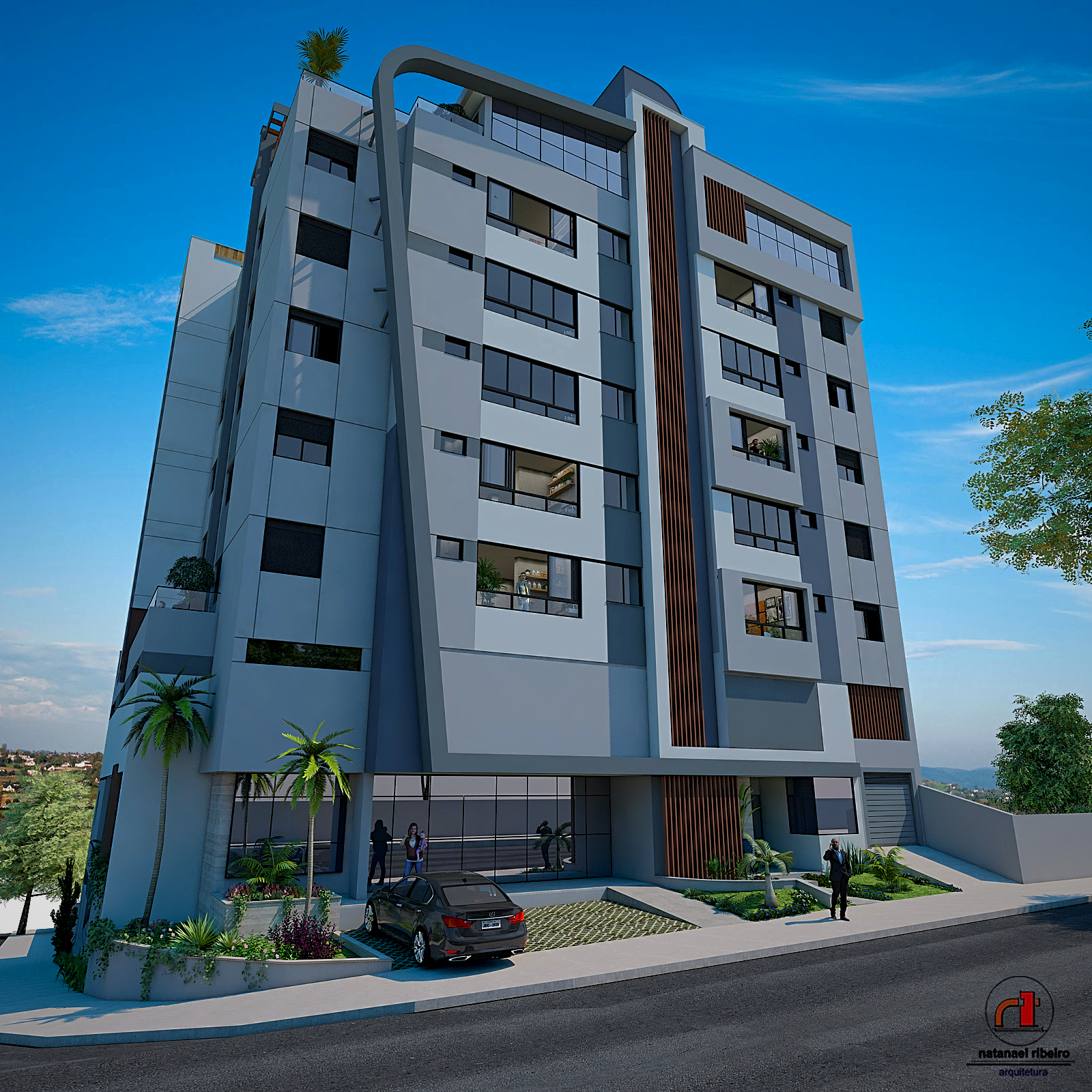 Projetos de edifícios desenvolvidos pelo escritório Natanael Ribeiro Arquitetura em Alfenas e região, com foco técnico e funcional.