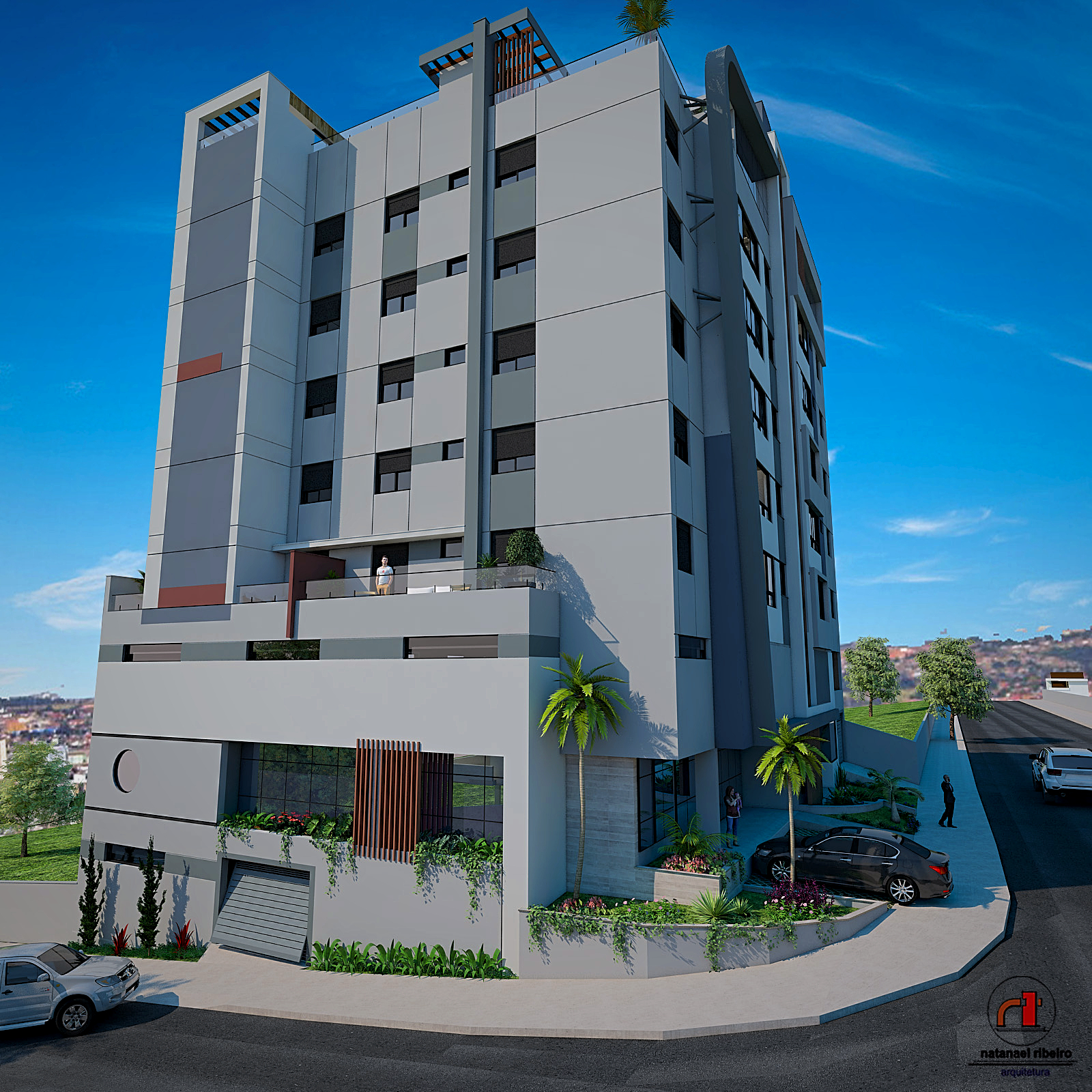 Projetos de edifícios desenvolvidos pelo escritório Natanael Ribeiro Arquitetura em Alfenas e região, com foco técnico e funcional.