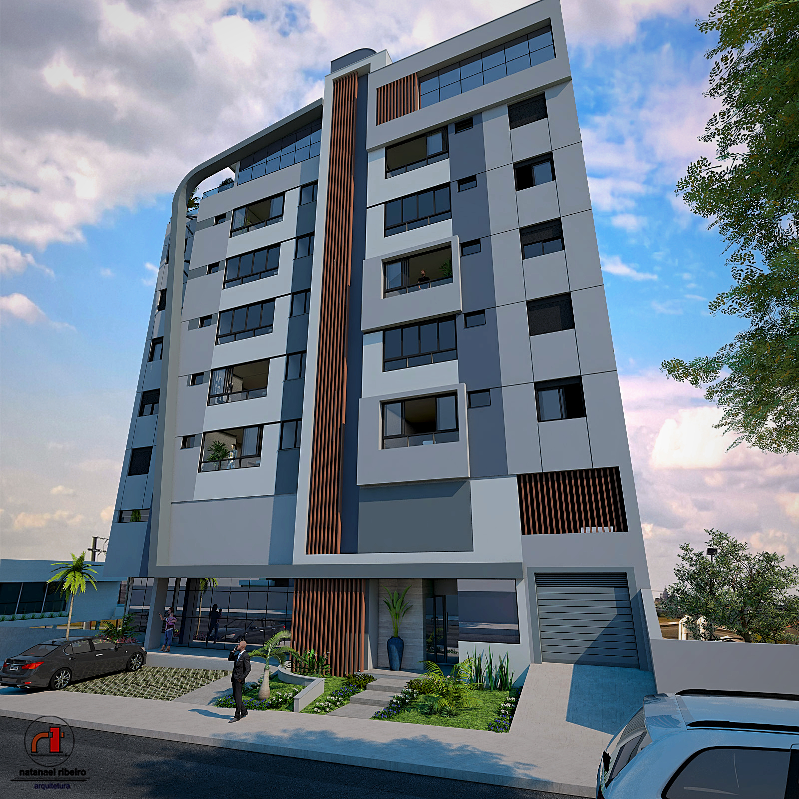 Projetos de edifícios desenvolvidos pelo escritório Natanael Ribeiro Arquitetura em Alfenas e região, com foco técnico e funcional.